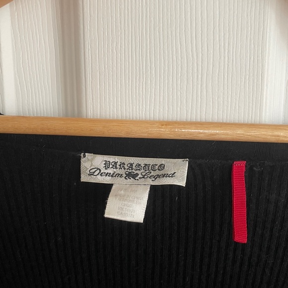 Vintage Parasuco Black Ribbed Knit Sweater - Picture 2 of 4